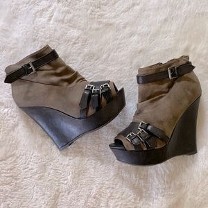 Open toed ankle booties